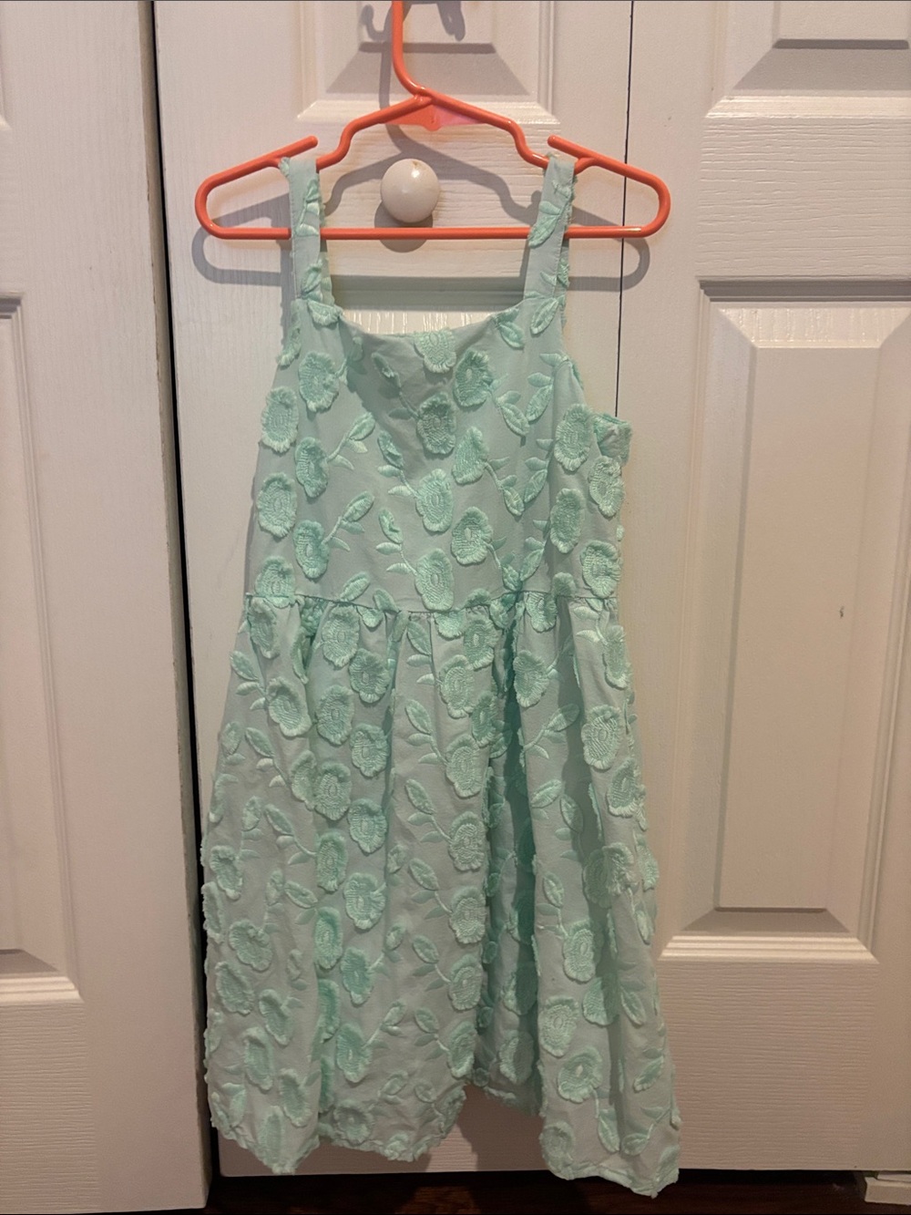 Janie and Jack Mint Floral Embroidered Dress